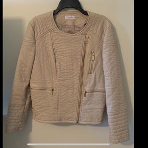💕RARE - Calvin Klein Nude Faux Leather Jacket 💕